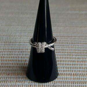 Silver knot Ring with Textured Detail
